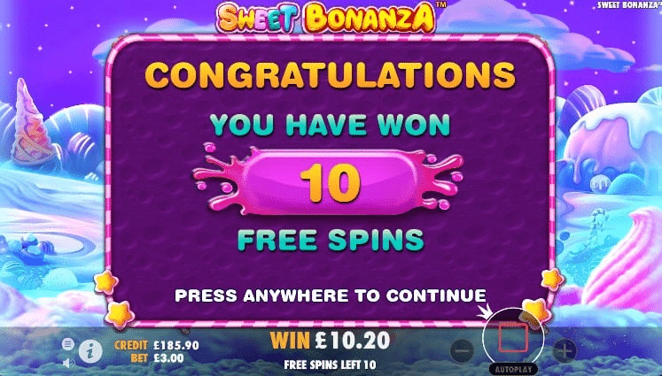Free Spins Sweet Bonanza